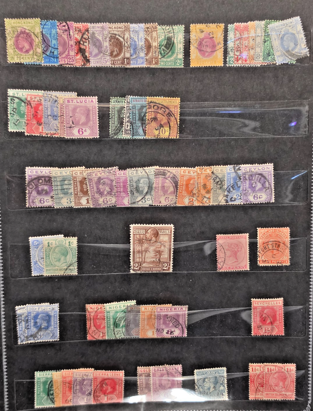 Commonwealth Classical 61 Stamps Hong Kong KGV Sierra Leone Natal QV Used Lot