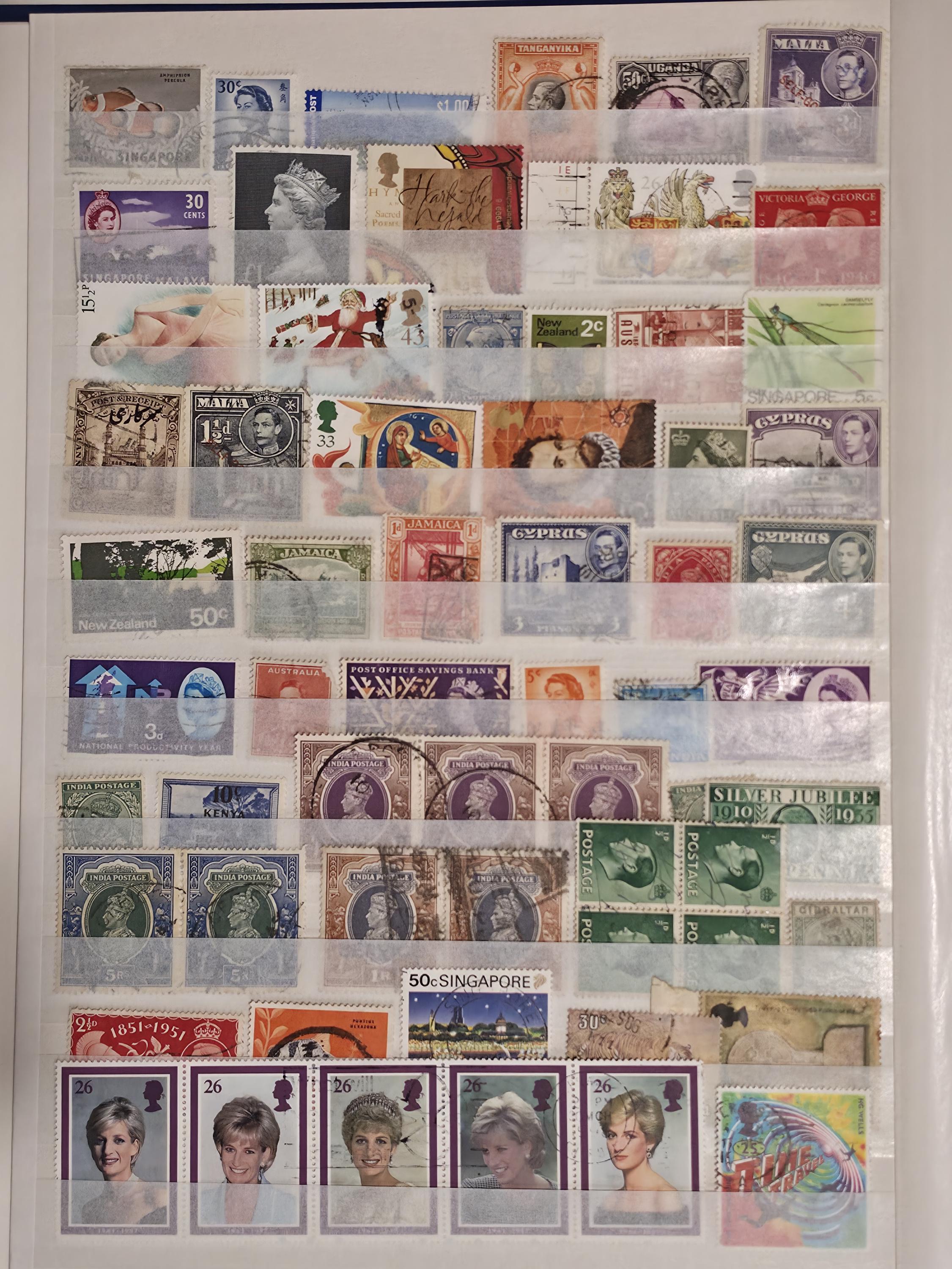 Vintage Commonwealth Stamps Lot - 62 Used Stamps for Junk Journals, Scrapbooking, Collage, Mixed Media Art - GB India Cyprus Malta Singapore